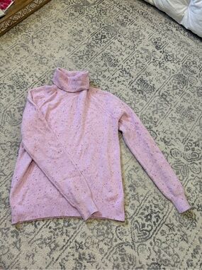 LOFT Pink Speckled Turtleneck Sweater